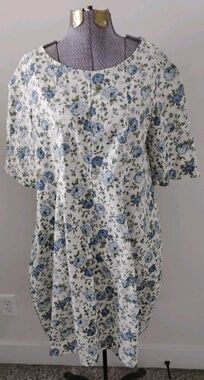 Mona Thalheimer Dress Women's Cottagecore Lagenlook Floral Pullover Sz S NWOT